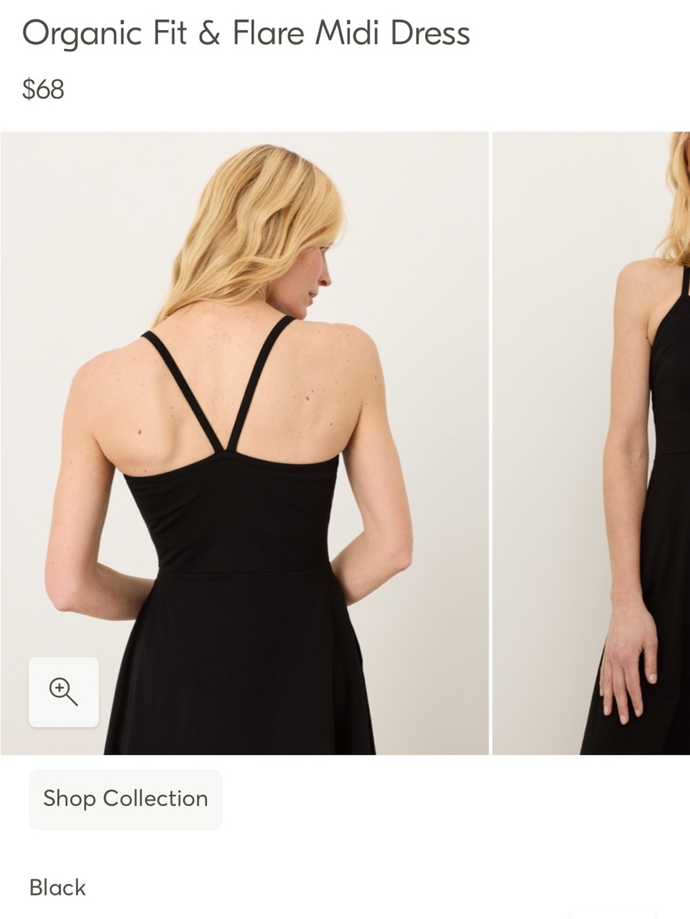 Pact Black Organic Fit & Flare Midi Dress - Picture 3 of 6